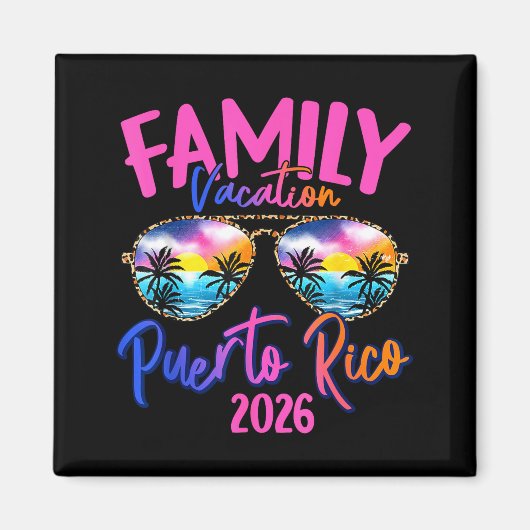 Puerto Rico Vacation 2026 Souvenir Matching Family Magneet (Voorkant)