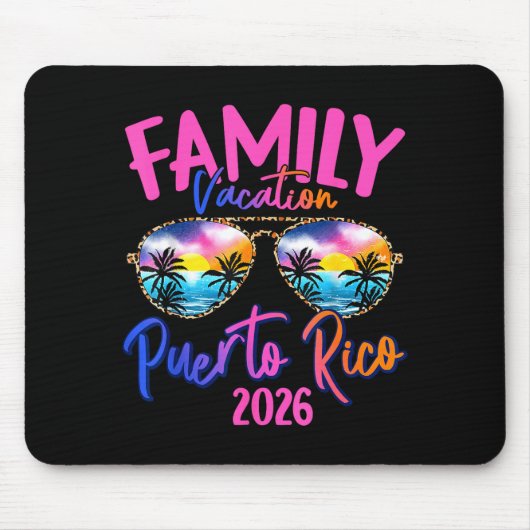 Puerto Rico Vacation 2026 Souvenir Matching Family Muismat (Voorkant)