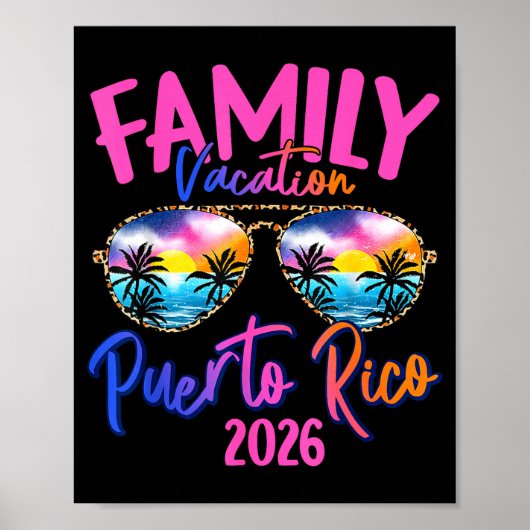 Puerto Rico Vacation 2026 Souvenir Matching Family Poster (Voorkant)