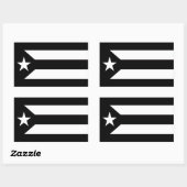 Puerto Rico Verzet Zwart-wit Vlag Rechthoekige Sticker (Vel)