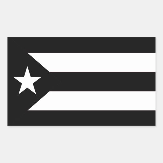 Puerto Rico Verzet Zwart-wit Vlag Rechthoekige Sticker (Voorkant)