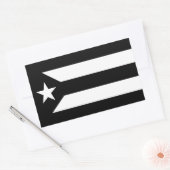 Puerto Rico Verzet Zwart-wit Vlag Rechthoekige Sticker (Envelop)