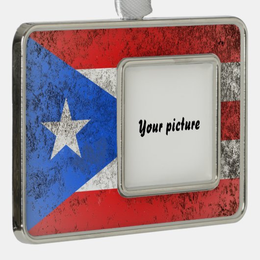 Puerto Rico Verzilverd Omlijst Ornament (Rechts)