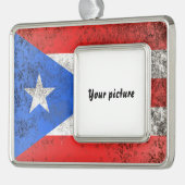 Puerto Rico Verzilverd Omlijst Ornament (Links)