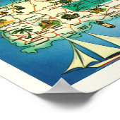 Puerto Rico Vieques Eilanden Afdrukken Poster (Hoek)