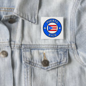 Puerto Rico Vierkante Button 5,1 Cm (In situ)