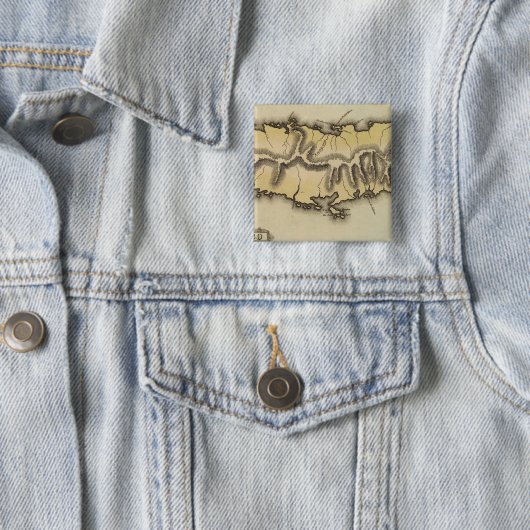 Puerto Rico Vierkante Button 5,1 Cm (In situ)