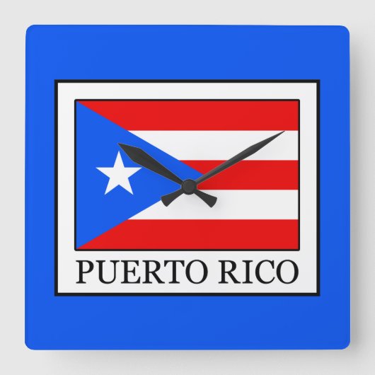 Puerto Rico Vierkante Klok (Voorkant)