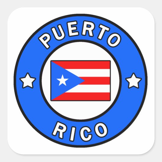 Puerto Rico Vierkante Sticker (Voorkant)