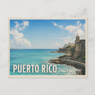 Puerto Rico Vintage Old San Juan Kustreis Briefkaart