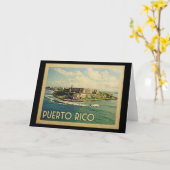 Puerto Rico Vintage Travel Kaart (Gele Bloem)