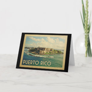 Puerto Rico Vintage Travel Kaart