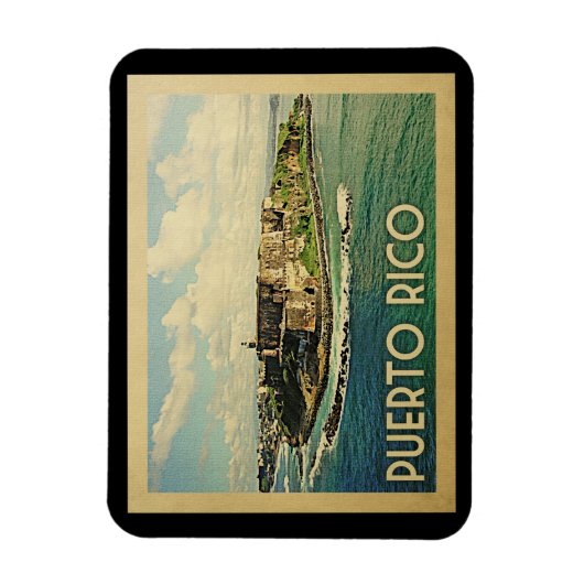 Puerto Rico Vintage Travel Magneet (Verticaal)