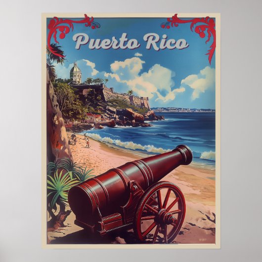 Puerto Rico Vintage Travel Poster (Voorkant)