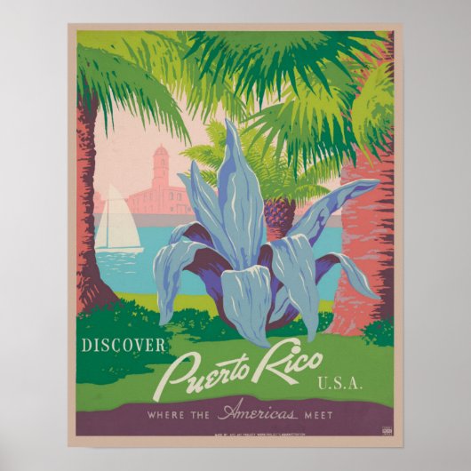 Puerto Rico Vintage Travel Poster (Voorkant)