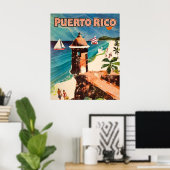 Puerto Rico Vintage Travel Poster (Thuiskantoor)