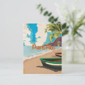 Puerto Rico Vintage Travel Poster Briefkaart (Staand voorkant)