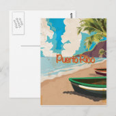 Puerto Rico Vintage Travel Poster Briefkaart (Voorkant / Achterkant)