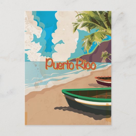 Puerto Rico Vintage Travel Poster Briefkaart (Voorkant)