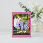Puerto Rico Vintage Travel Poster Briefkaart (Staand voorkant)