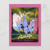 Puerto Rico Vintage Travel Poster Briefkaart (Voorkant)