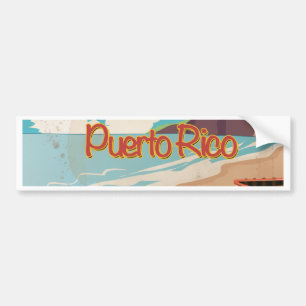 Puerto Rico Vintage Travel Poster Bumpersticker