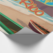 Puerto Rico Vintage Travel Poster Cadeaupapier (Hoek)