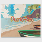 Puerto Rico Vintage Travel Poster Cadeaupapier (Vlak)