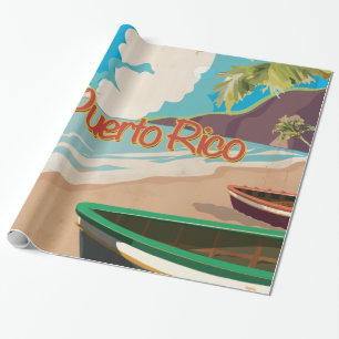 Puerto Rico Vintage Travel Poster Cadeaupapier