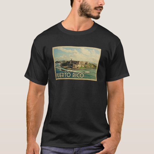 Puerto Rico Vintage Travel T-shirt (Voorkant)