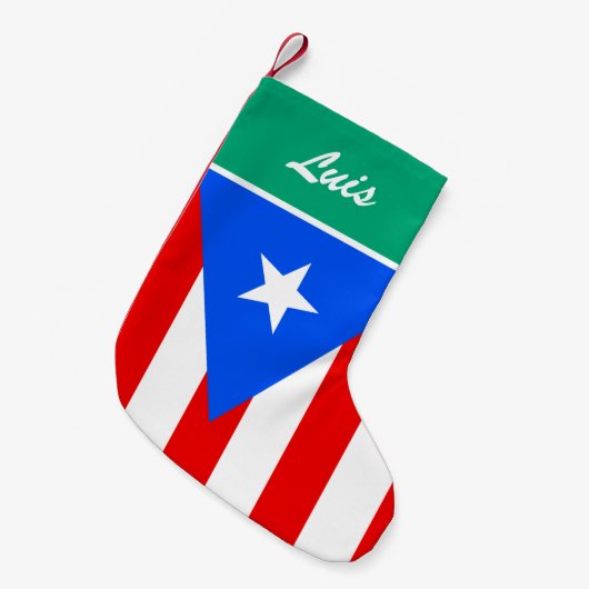 Puerto Rico vlag aangepaste kerstkous Kleine Kerstsok (Voorkant (Hangend))