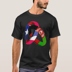 Puerto Rico Vlag Afghanistan Grown Ring Huwelijk W T-shirt