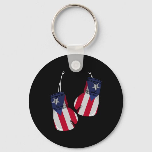 Puerto Rico Vlag Bokshandschoenen Boxer Boricua Pa Sleutelhanger (Voorkant)