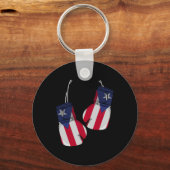 Puerto Rico Vlag Bokshandschoenen Boxer Boricua Pa Sleutelhanger (Voorkant)