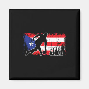 Puerto Rico Vlag Bowling League Team Coach Patriot Magneet