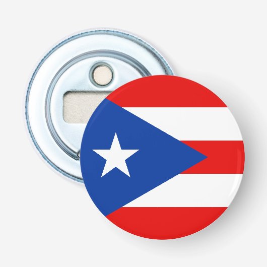 Puerto Rico-vlag Button Flesopener (Voorkant)