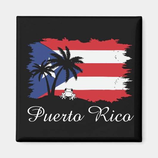 Puerto Rico vlag Coqui Boricua Magneet (Voorkant)