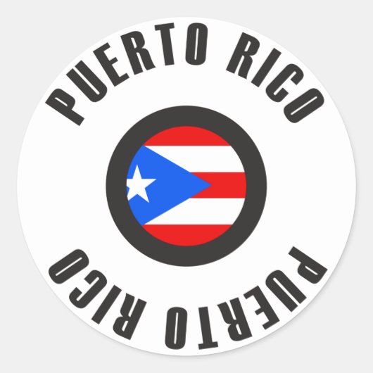 Puerto Rico Vlag eenvoudig Ronde Sticker (Voorkant)