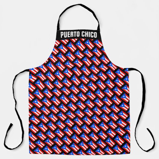 Puerto Rico vlag groot aangepast BBQ keukenplatfor Schort (Voorkant)