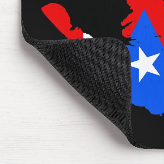Puerto Rico Vlag Handafdruk Muismat (Hoek)