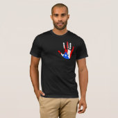 Puerto Rico Vlag Handafdruk T-shirt (Voorkant volledig)