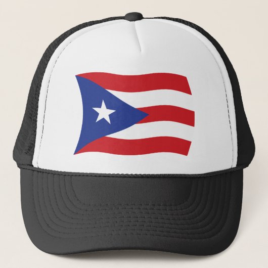 Puerto Rico Vlag Hoed Trucker Pet (Voorkant)