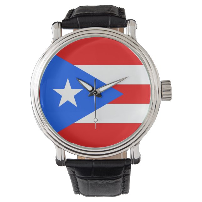 Puerto Rico Vlag Horloge (Voorkant)