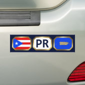 Puerto Rico Vlag Kaart Code Bumper Sticker (Op auto)