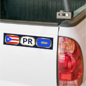 Puerto Rico Vlag Kaart Code Bumper Sticker (Op Truck)