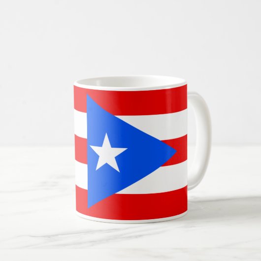 Puerto Rico Vlag Keramische Koffie Mok (Voorkant rechts)