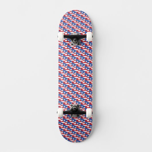 Puerto Rico vlag kleuren harten patroon patriottis Persoonlijk Skateboard (Voorkant)