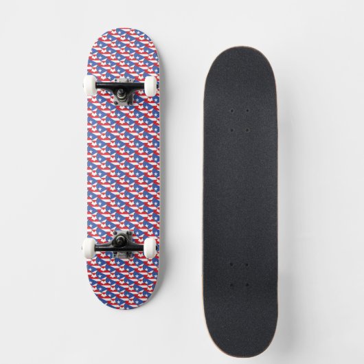 Puerto Rico vlag kleuren harten patroon patriottis Persoonlijk Skateboard (Voorkant)