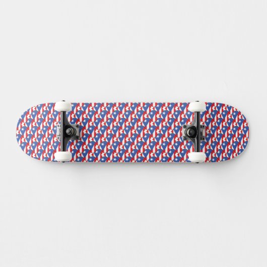 Puerto Rico vlag kleuren harten patroon patriottis Persoonlijk Skateboard (Horizontaal)