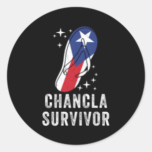 Puerto Rico Vlag La Chancla Overlevende Ricaans Hi Ronde Sticker